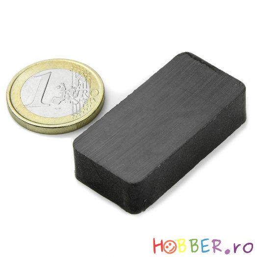 Magnet ferita bloc, 40x20x10 mm, putere 2,5 kg