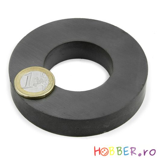 Magnet ferita inel, diametru 80/40 mm, inaltime 12 mm
