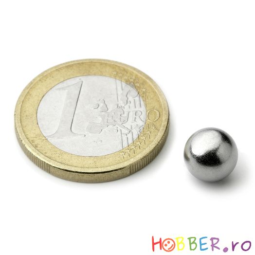 Magnet neodim sfera, diametru 8 mm, putere 850 g