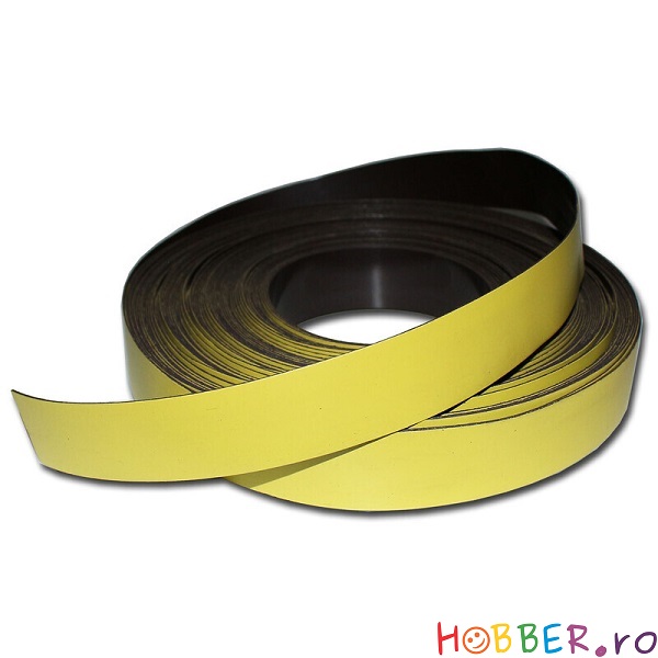 Banda magnetica galbena pentru etichetare, latime 30 mm