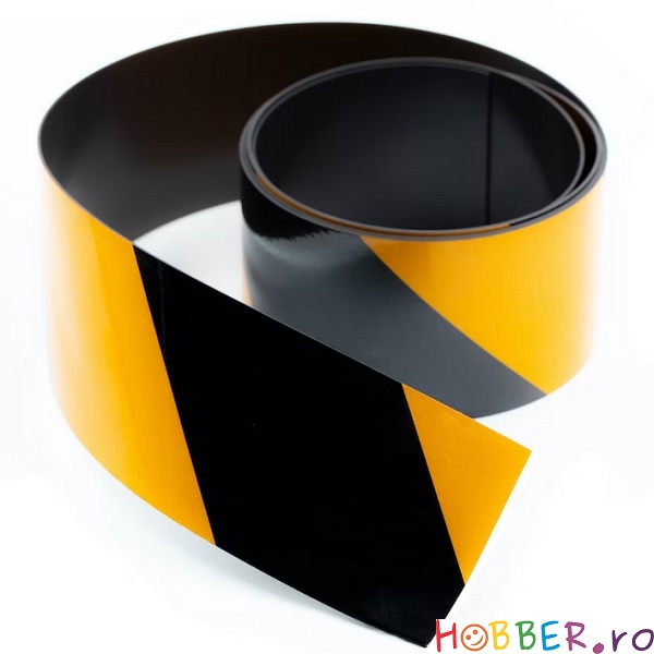 Banda magnetica pentru marcare, 5 m x 50 mm (rola), negru-galben
