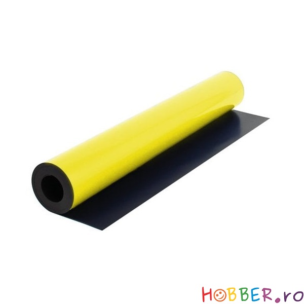 Folie magnetica cu PVC galben, latime 62 cm, grosime 0,9 mm
