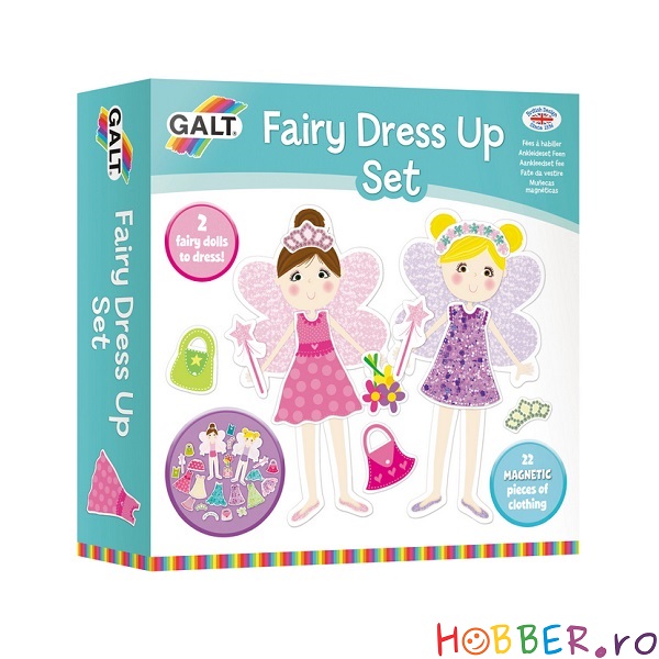 Joc educativ cu puzzle magnetic, model Fairy Dress Up Set