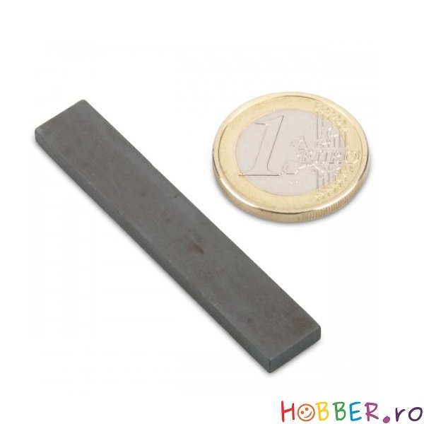 Magnet ferita bloc, 54,8x9,5x3,5 mm, putere 1,1 kg