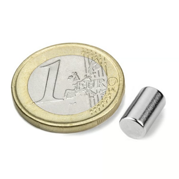 Magnet neodim cilindru ⌀6x10 mm, putere 1,4 kg - N40