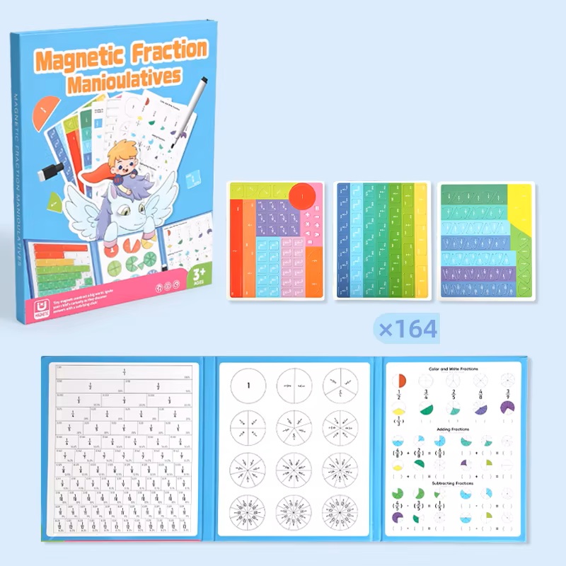 Carte Montessori cu fractii si piese magnetice – Invata prin Joaca