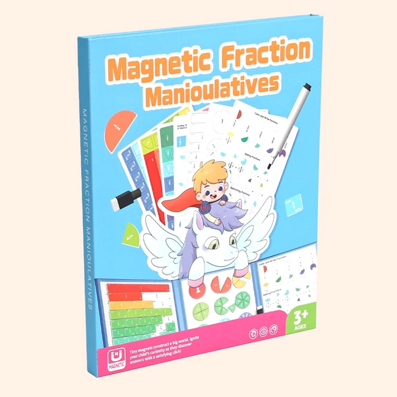 Carte Montessori cu fractii si piese magnetice – Invata prin Joaca