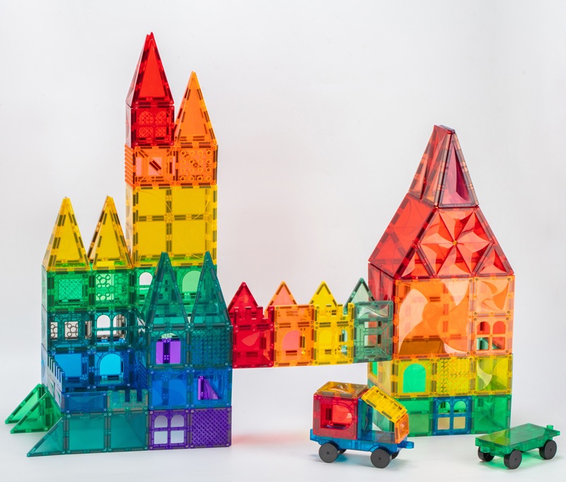 DUDUBAO Magnetic Tiles 219 piese – set de constructie magnetica pentru copii