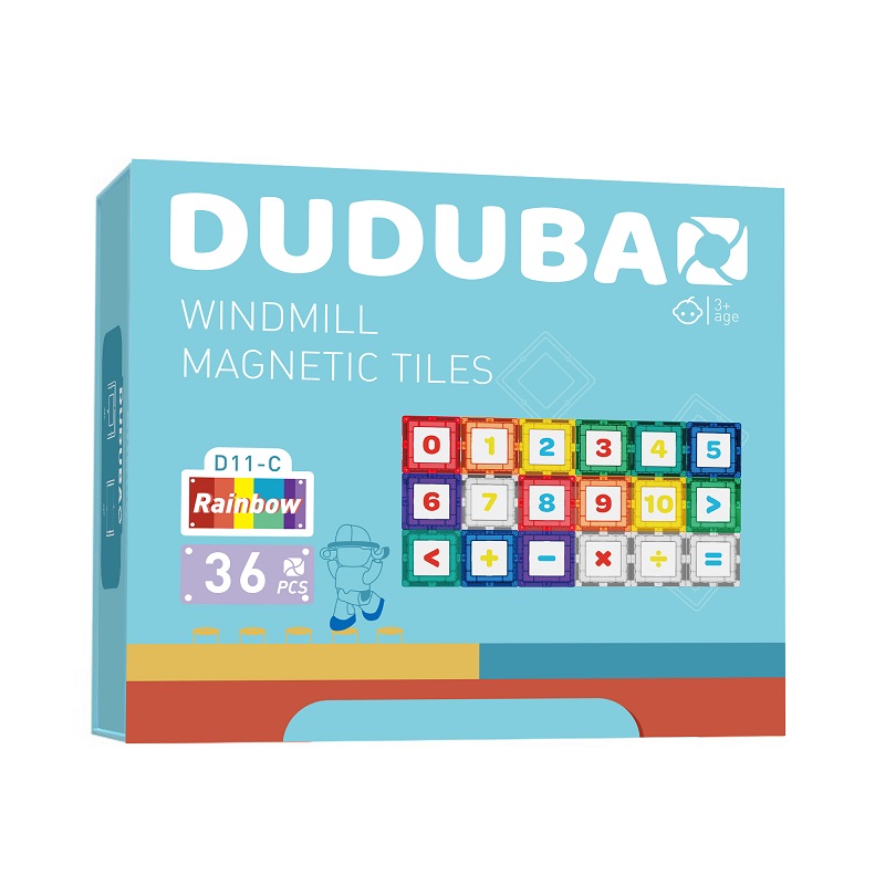 DUDUBAO Magnetic Tiles Numere 36 piese – set de constructie magnetica pentru copii