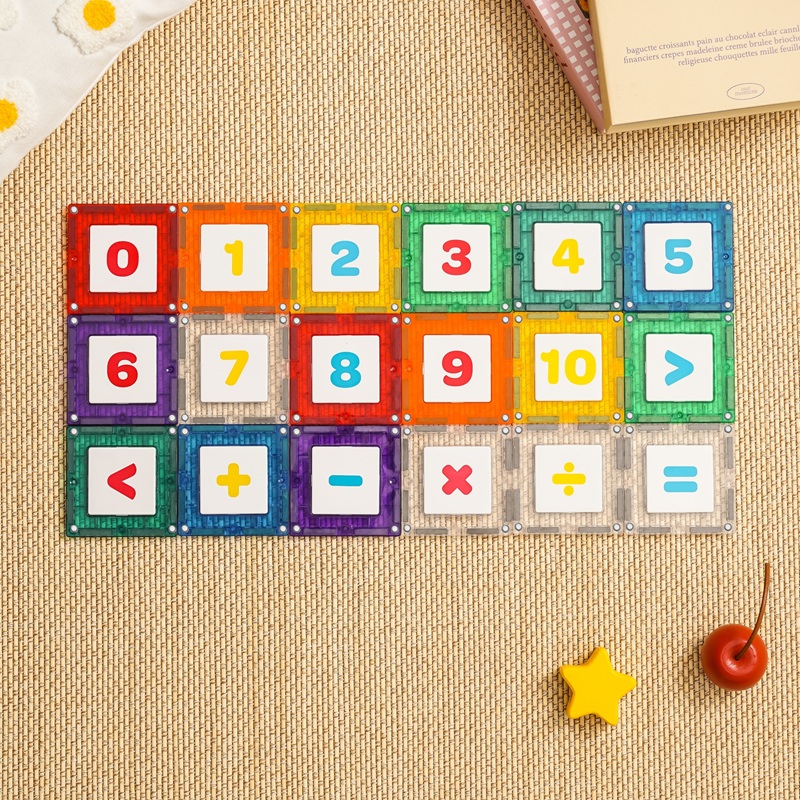 DUDUBAO Magnetic Tiles Numere 36 piese – set de constructie magnetica pentru copii