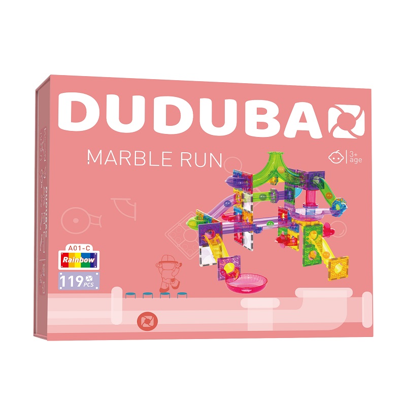 DUDUBAO Marble Run 115 piese – set de constructie magnetica cu traseu pentru bile
