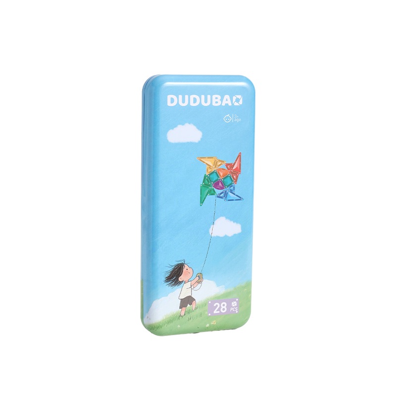DUDUBAO Mini Magnetic Tiles 28 piese – set de constructie magnetica pentru copii